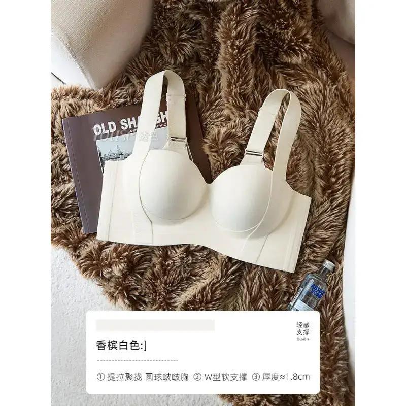 Summer Thin Seamless Underwear for Women with Small Breasts, Push-Up, Large Lift, Anti-Sagging, Push-Up, Auxiliary Breast Adjustment Bra by Dropshipman