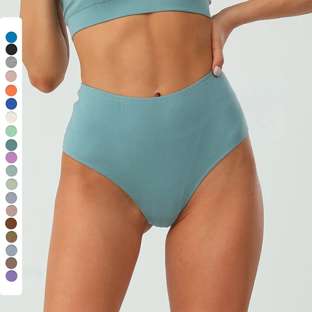 Black Bethke high waist split briefs by SHOPEZRA L.L.C., comfortable pure cotton thong with high elasticity and an invisible fit for women.