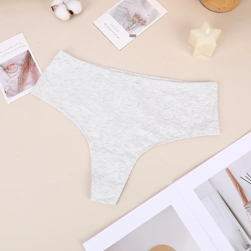 Black Bethke high waist cotton briefs with split design, elastic fit, and seamless comfort, ideal for all-day wear.