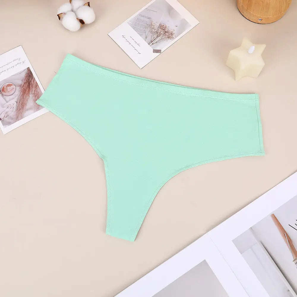 Black Bethke high waist split briefs by SHOPEZRA L.L.C., pure cotton, high elastic, seamless, comfortable women's underwear.