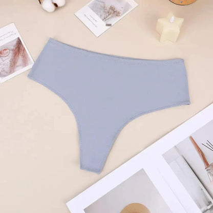 Bethke High Waist High Split Briefs Pure Cotton Thong High Elastic Invisible Comfortable Solid Color All-Match Women&