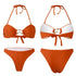 Bikini Split Swimsuit Sexy Europe and America Amazon AliExpress Solid Color Sexy Swimsuit Gather-up thong Europe and America by Dropshipman