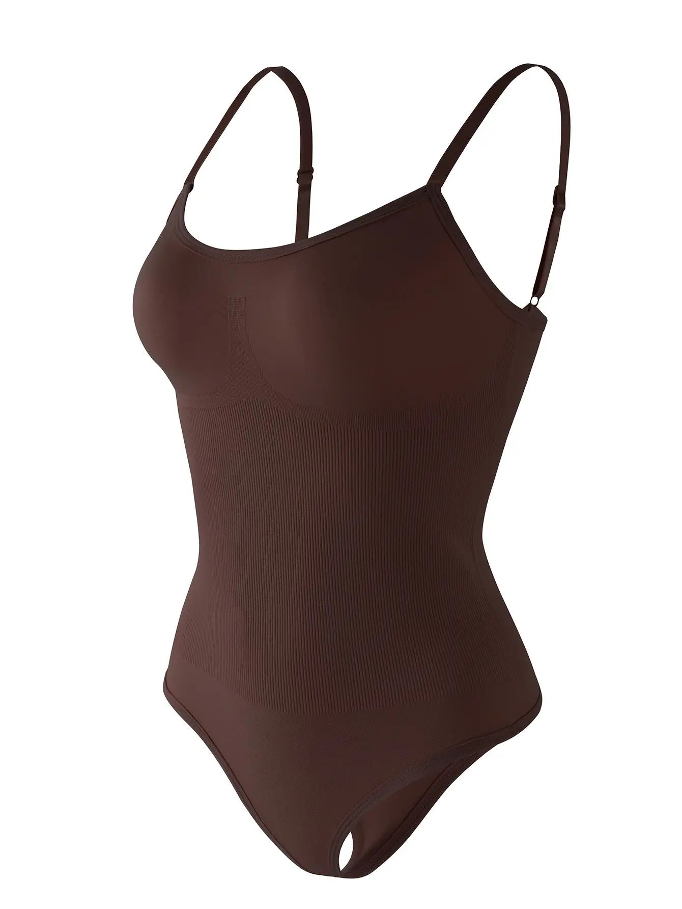 Black seamless shapewear bodysuit with thong style, buttoned open-crotch, tummy control, and butt-lifting design by SHOPEZRA L.L.C.
