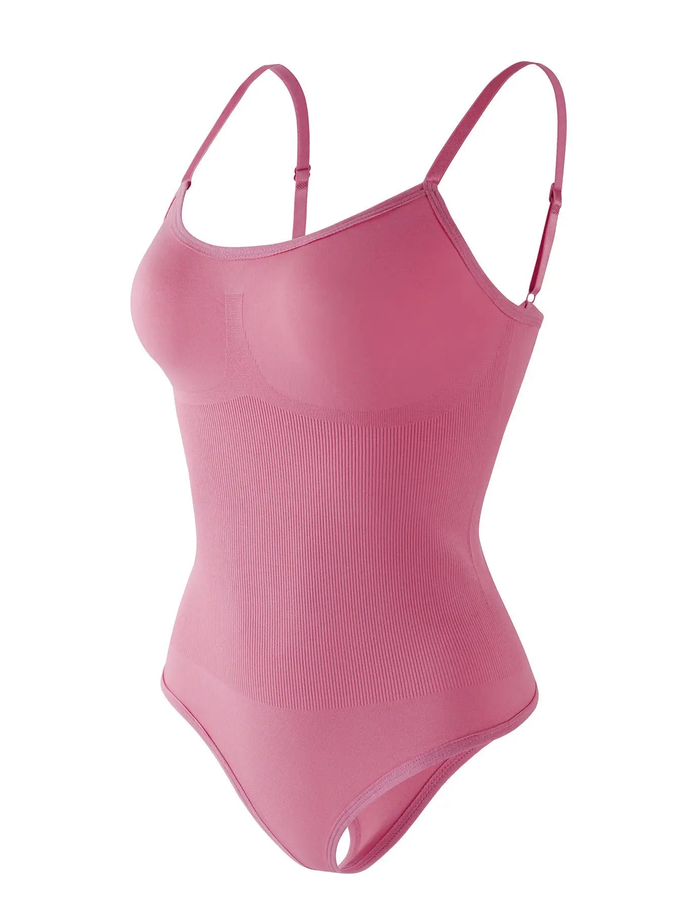 Black seamless shapewear bodysuit with thong style, buttoned crotch, tummy control, and butt-lifting design from SHOPEZRA L.L.C.