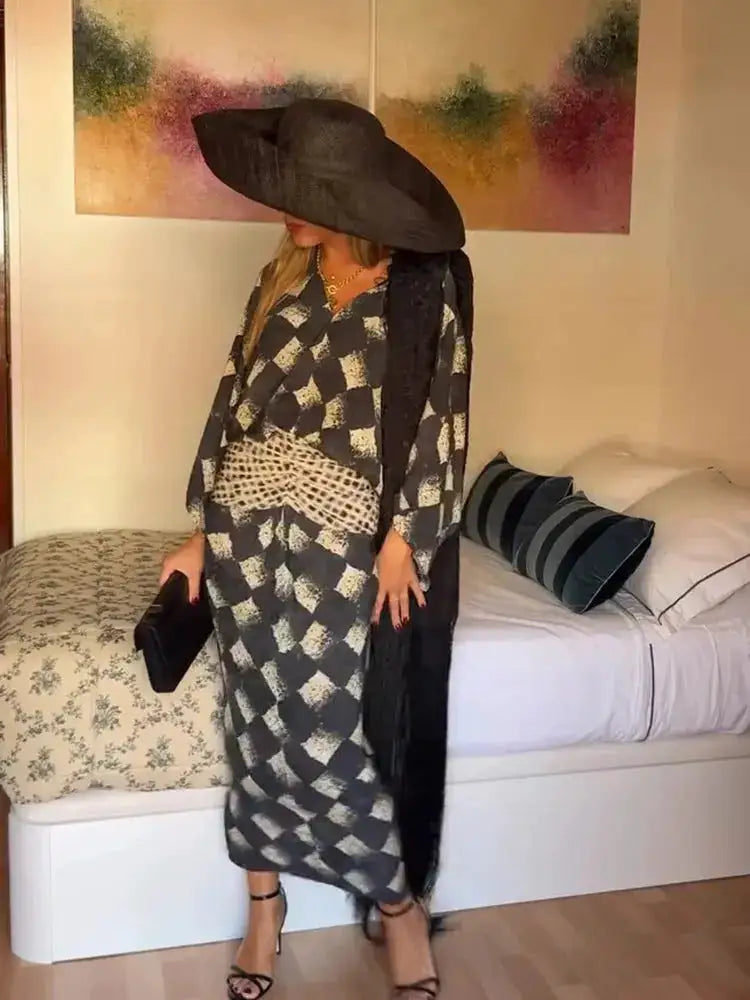 Elegant Plaid Printed Women&