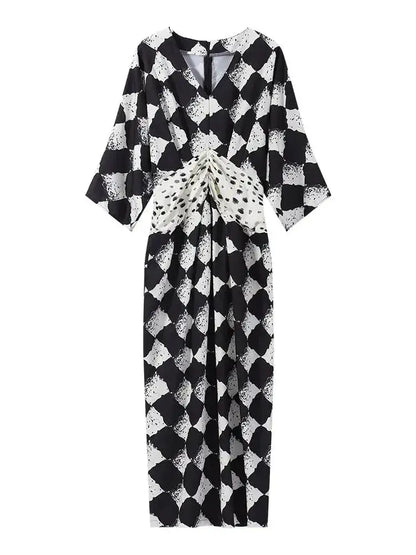 Elegant Plaid Printed Women&