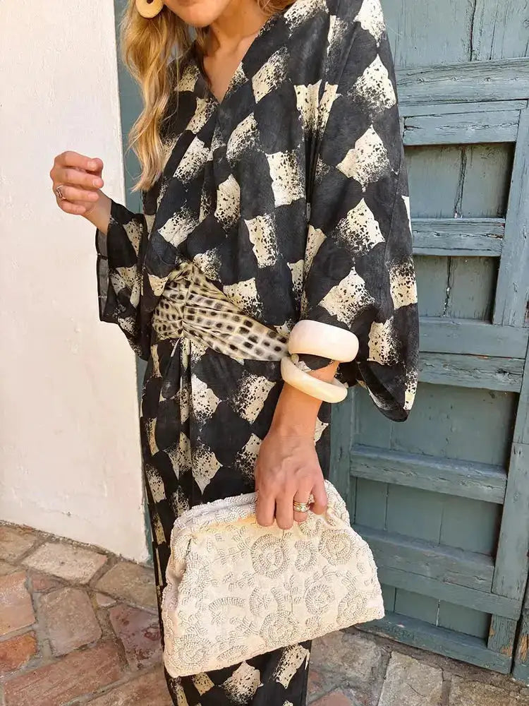 Elegant Plaid Printed Women&