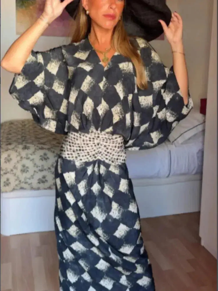 Elegant Plaid Printed Women&