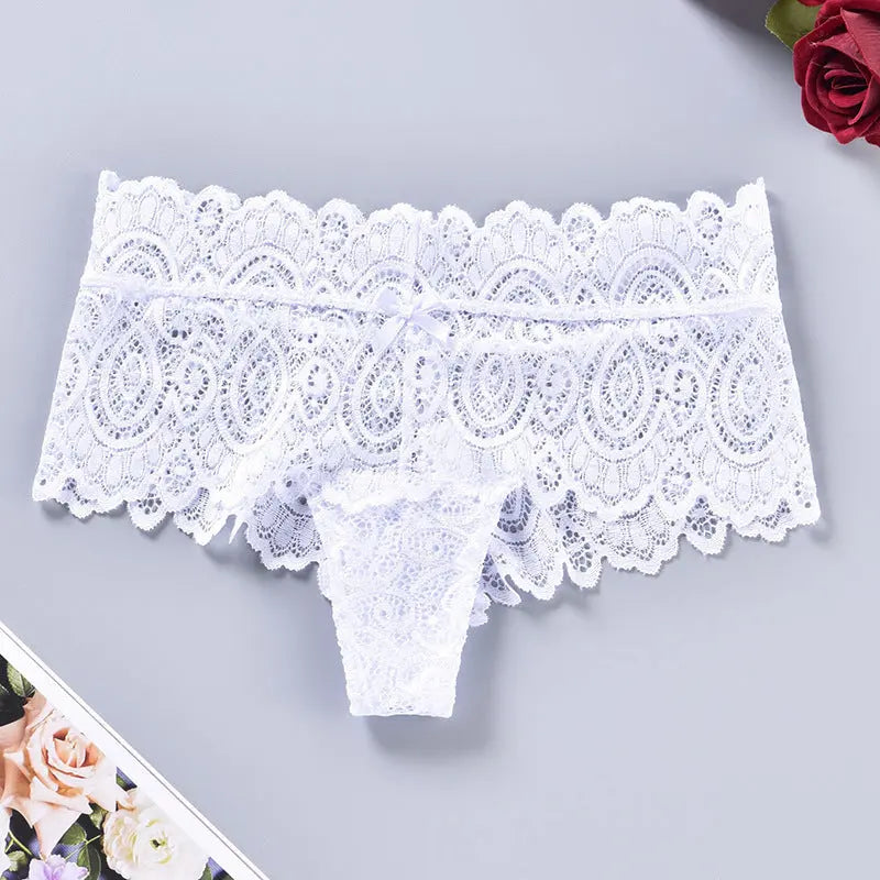Black high-waist nylon seamless women's underwear briefs with lace, Japanese style, European and American large size, sexy and comfortable