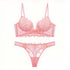 European and American sexy underwear French deep V embroidery stitching mesh lace underwear ultra-thin big chest small bra suit SHOPEZRA L.L.C.