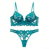 European and American sexy underwear French deep V embroidery stitching mesh lace underwear ultra-thin big chest small bra suit SHOPEZRA L.L.C.