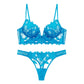 European and American sexy underwear French deep V embroidery stitching mesh lace underwear ultra-thin big chest small bra suit SHOPEZRA L.L.C.