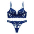 European and American sexy underwear French deep V embroidery stitching mesh lace underwear ultra-thin big chest small bra suit SHOPEZRA L.L.C.