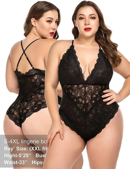 Foreign trade supply Europe and the United States sexy underwear sexy black strap women perspective cross strap jumpsuit manufacturers wholesale by Dropshipman