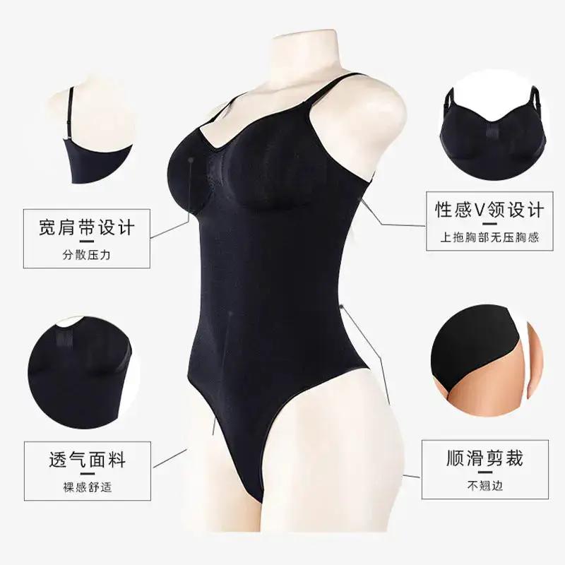 Kardashian SK Same-style Tunic Jumpsuit thong high-elastic belly-up thong body-shaping Jumpsuit by Dropshipman