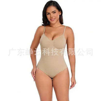 Kardashian SK Same-style Tunic Jumpsuit thong high-elastic belly-up thong body-shaping Jumpsuit by Dropshipman