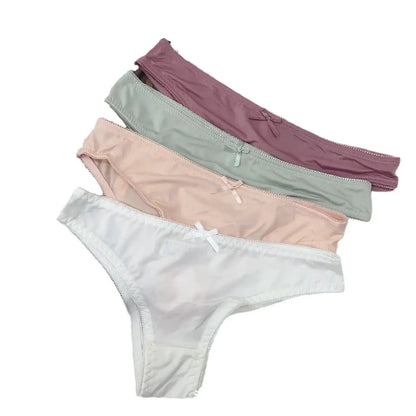 New Cross-Border Simple Triangle Panties for Women, Comfortable, Breathable, Sexy, Seamless, with Bow, Young Girl&