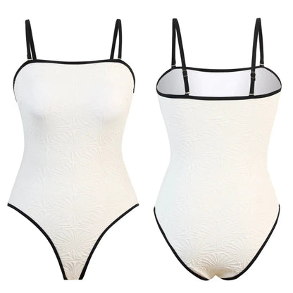 Plain bikini one-piece swimsuit Europe and the United States Amazon AliExpress solid color sexy swimsuit gathered thong Europe and the United States by Dropshipman