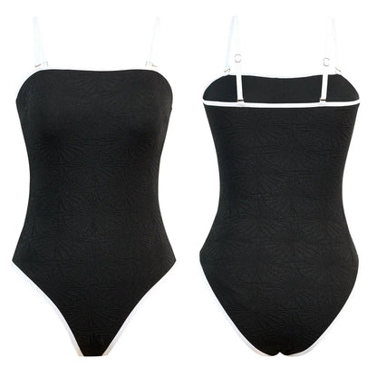 Plain bikini one-piece swimsuit Europe and the United States Amazon AliExpress solid color sexy swimsuit gathered thong Europe and the United States by Dropshipman