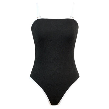 Plain bikini one-piece swimsuit Europe and the United States Amazon AliExpress solid color sexy swimsuit gathered thong Europe and the United States by Dropshipman