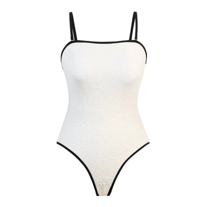 Plain bikini one-piece swimsuit Europe and the United States Amazon AliExpress solid color sexy swimsuit gathered thong Europe and the United States by Dropshipman