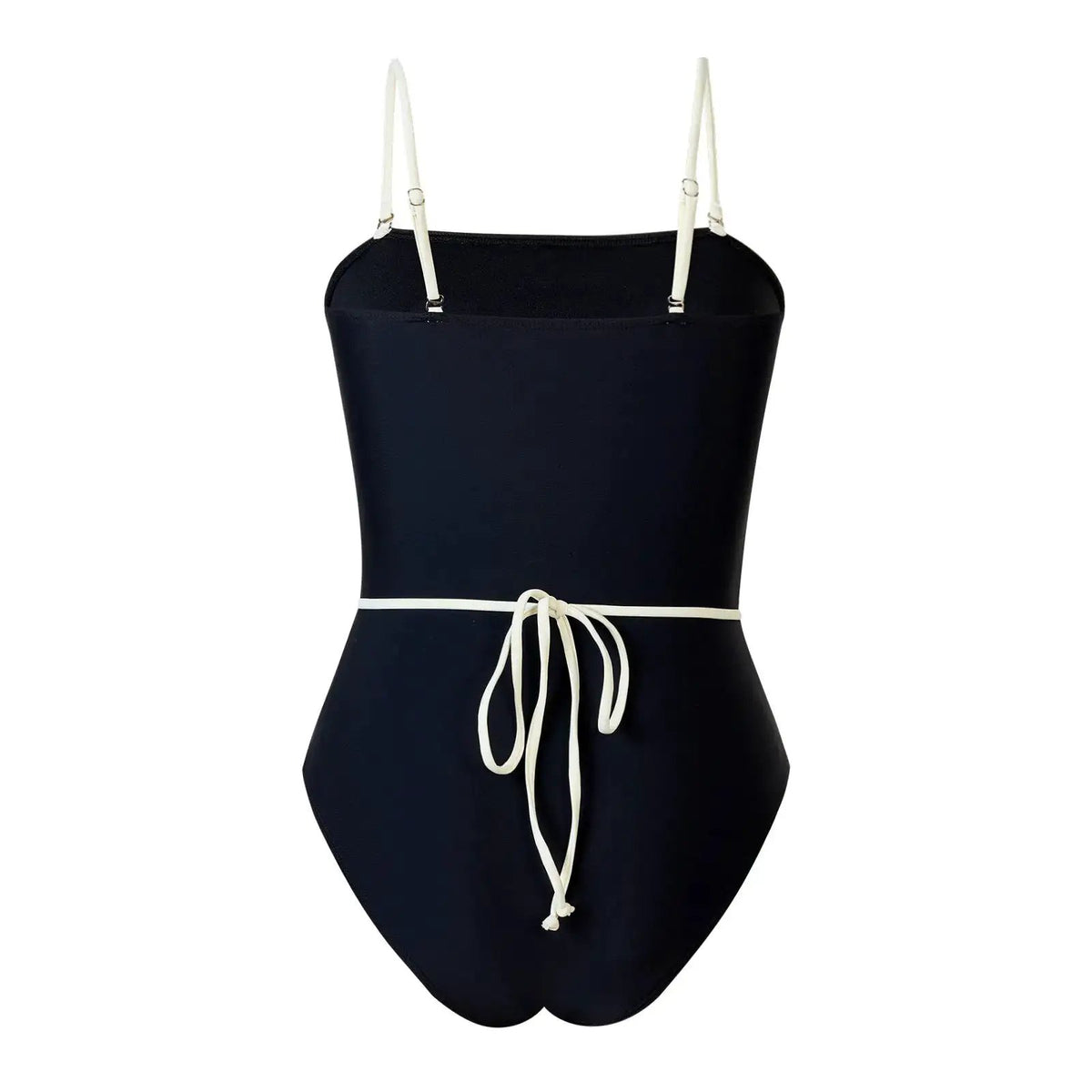 Pure black bikini one-piece swimsuit Europe and the United States Amazon AliExpress solid color sexy swimsuit gather thong Europe and the United States by Dropshipman