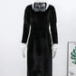 Sexy Lace Patchwork Velvet Long Dress Women Square Collar Full Sleeves Waist Slim Cinching Dresses 2026 Lady Party Vestidos New SHOPEZRA L.L.C.