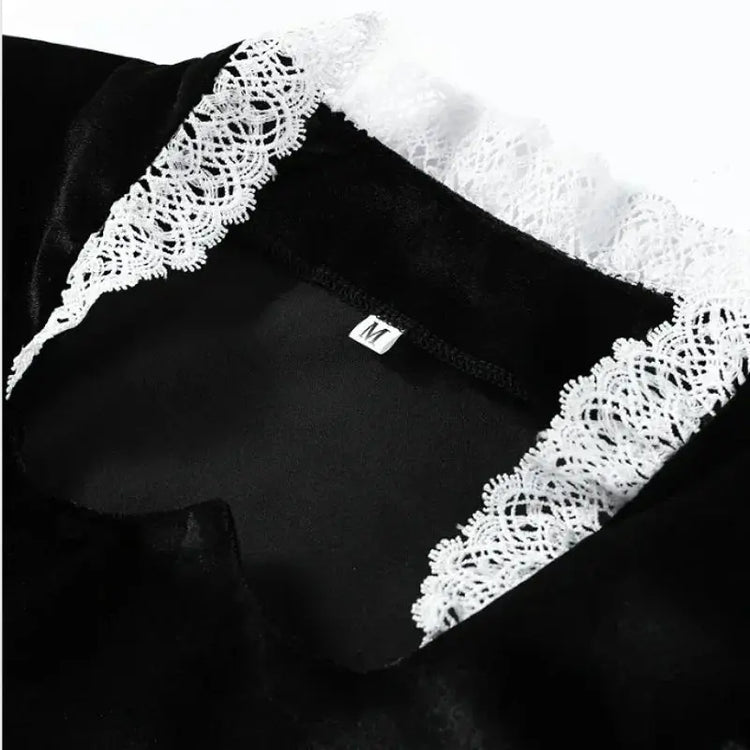 Sexy Lace Patchwork Velvet Long Dress Women Square Collar Full Sleeves Waist Slim Cinching Dresses 2026 Lady Party Vestidos New SHOPEZRA L.L.C.