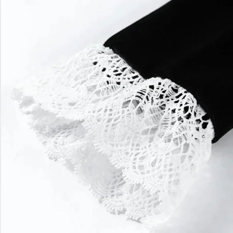 Sexy Lace Patchwork Velvet Long Dress Women Square Collar Full Sleeves Waist Slim Cinching Dresses 2026 Lady Party Vestidos New SHOPEZRA L.L.C.