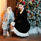 Sexy Lace Patchwork Velvet Long Dress Women Square Collar Full Sleeves Waist Slim Cinching Dresses 2026 Lady Party Vestidos New SHOPEZRA L.L.C.