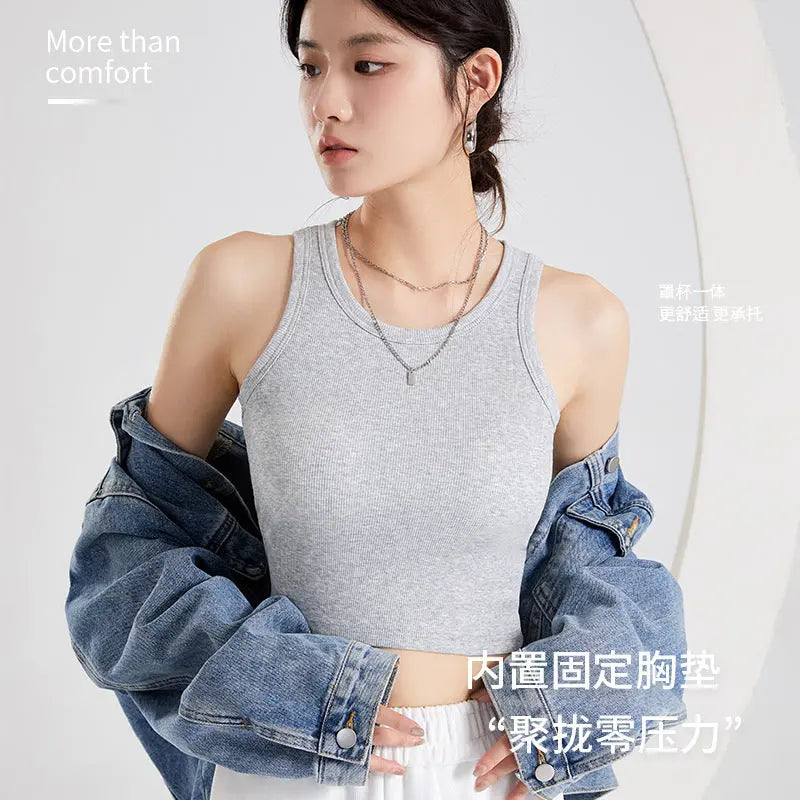 Short vest with chest pad women&
