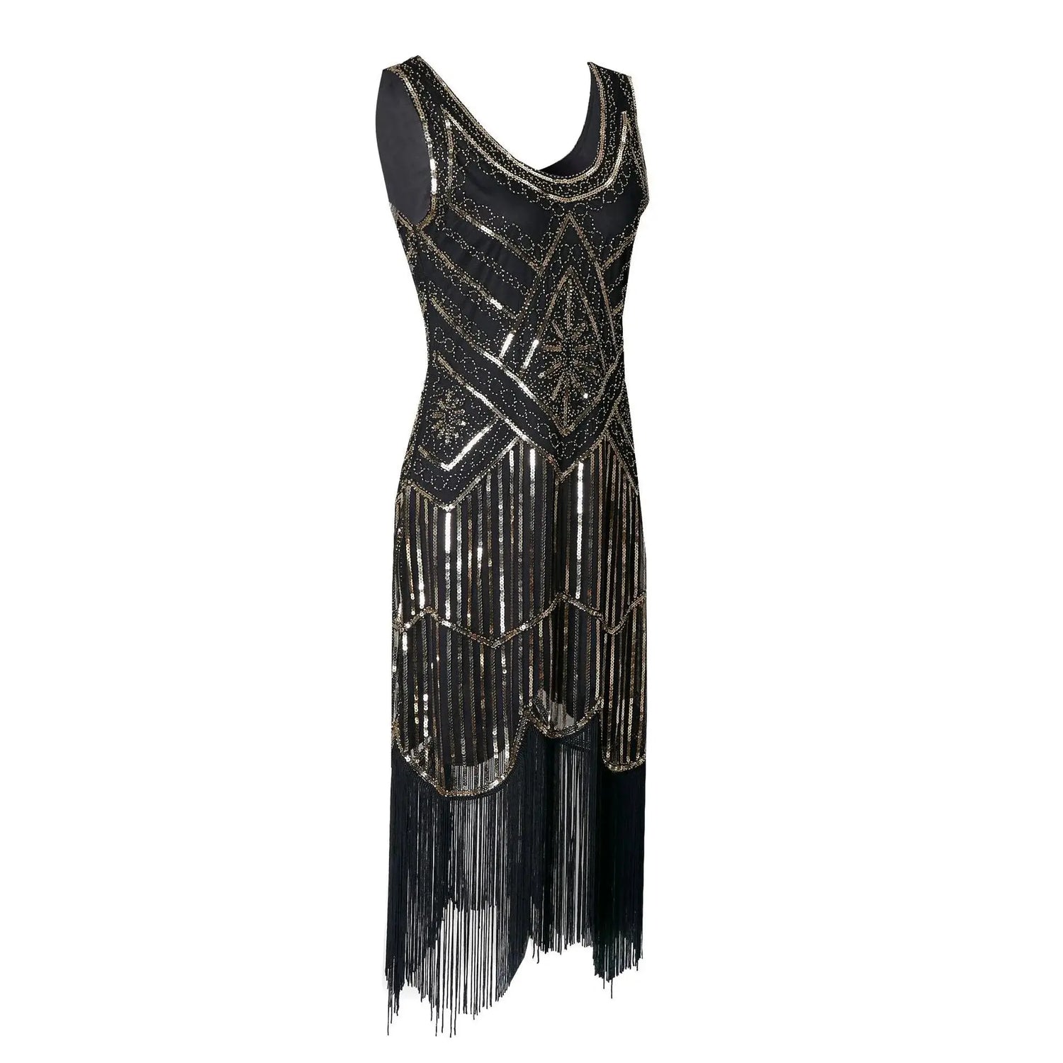 SIDAIMI 1920s Flapper Dress Great Gatsby Dress Round-Neck New Women&