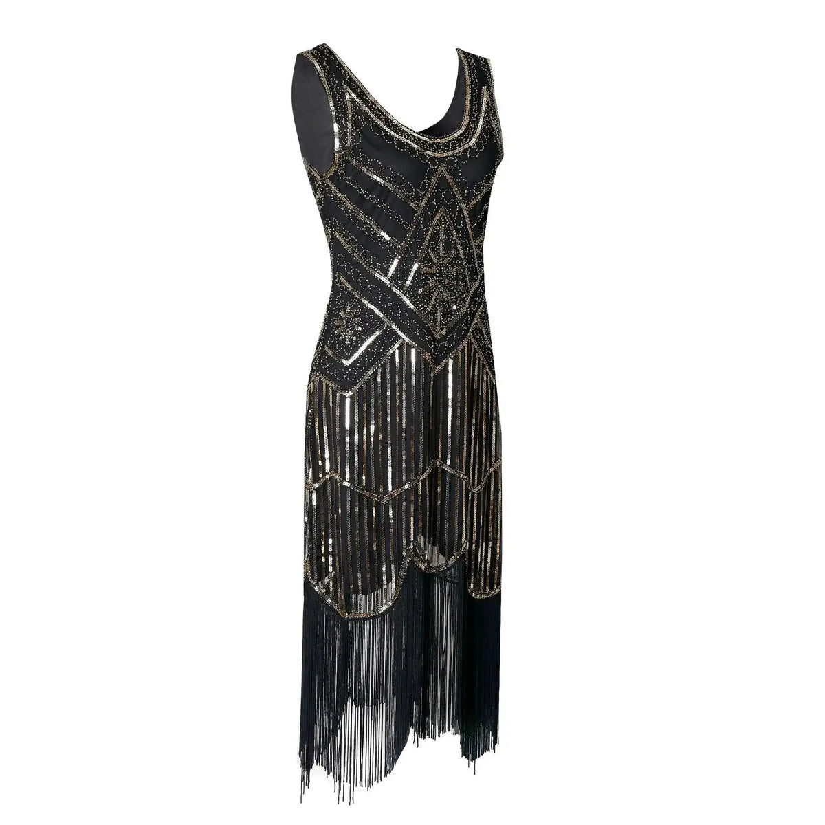 SIDAIMI 1920s Flapper Dress Great Gatsby Dress Round-Neck New Women&