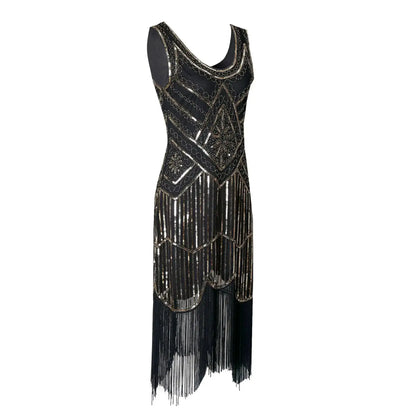 SIDAIMI 1920s Flapper Dress Great Gatsby Dress Round-Neck New Women&