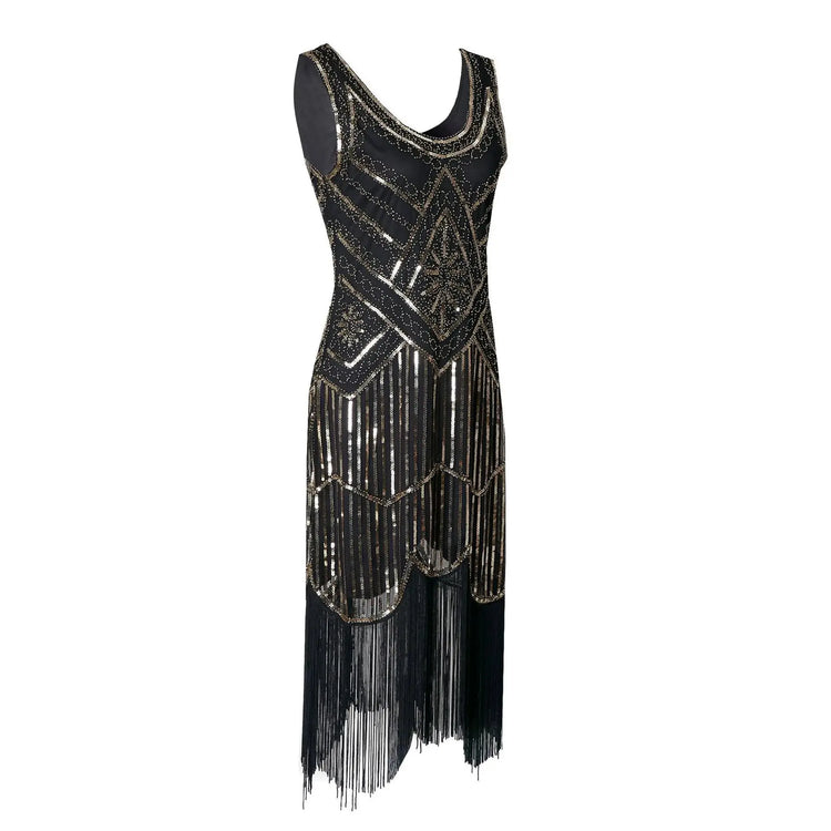 SIDAIMI 1920s Flapper Dress Great Gatsby Dress Round-Neck New Women&