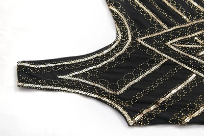 SIDAIMI 1920s Flapper Dress Great Gatsby Dress Round-Neck New Women&
