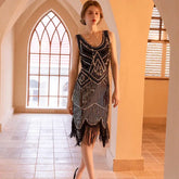 SIDAIMI 1920s Flapper Dress Great Gatsby Dress Round-Neck New Women&