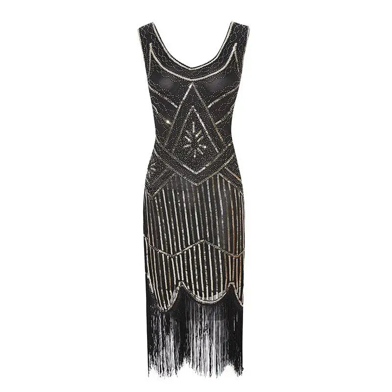SIDAIMI 1920s Flapper Dress Great Gatsby Dress Round-Neck New Women&