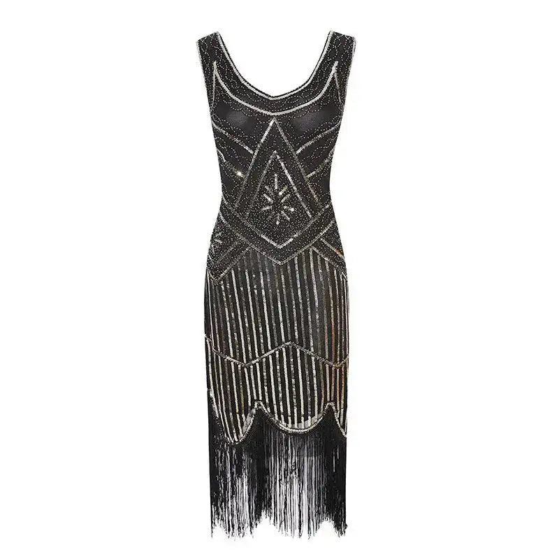 SIDAIMI 1920s Flapper Dress Great Gatsby Dress Round-Neck New Women&