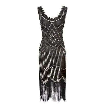 SIDAIMI 1920s Flapper Dress Great Gatsby Dress Round-Neck New Women&