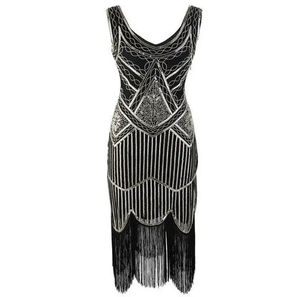 SIDAIMI 1920s Flapper Dress Great Gatsby Dress Round-Neck New Women&