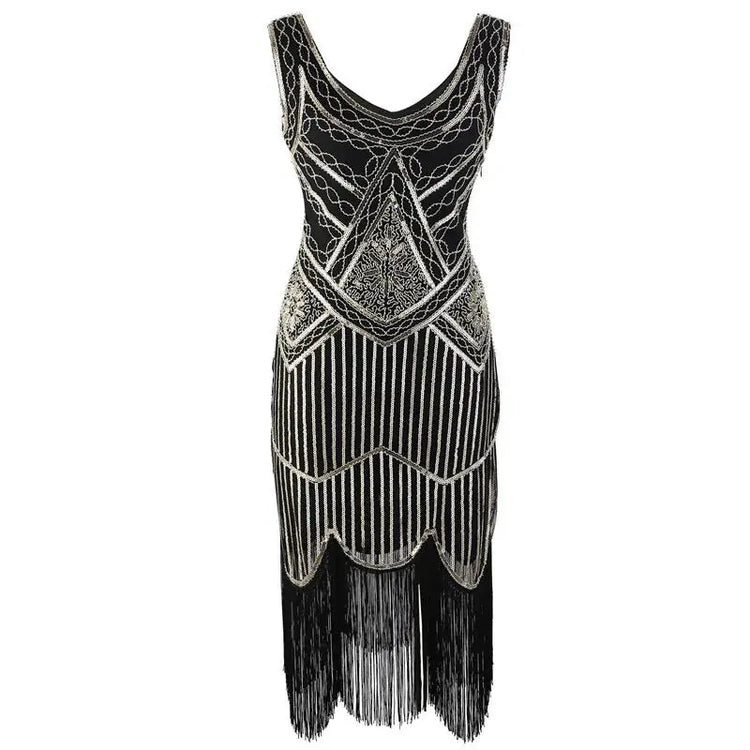 SIDAIMI 1920s Flapper Dress Great Gatsby Dress Round-Neck New Women&