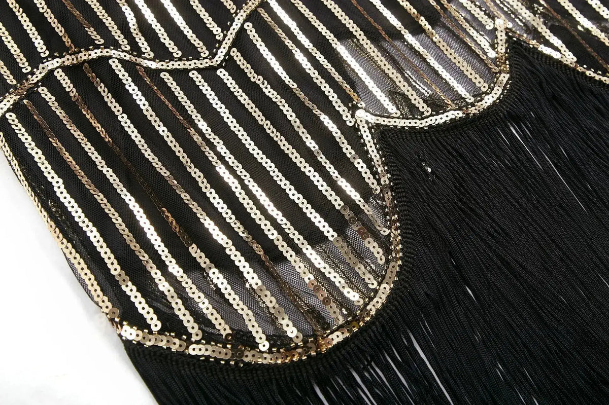 SIDAIMI 1920s Flapper Dress Great Gatsby Dress Round-Neck New Women&