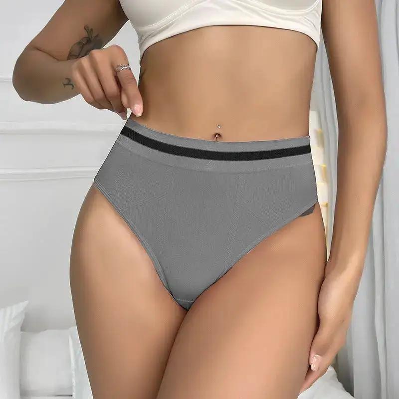 Underwear women seamless high waist belly hip elastic comfortable breathable seamless sports student briefs cross-border wholesale by Dropshipman