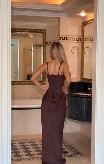 Women Square-neck Halter Mini Dress Sexy Pleated Sleeveless Backless High Waist Bodycon Dresses 2026 New Fashion Party Robes by Dropshipman