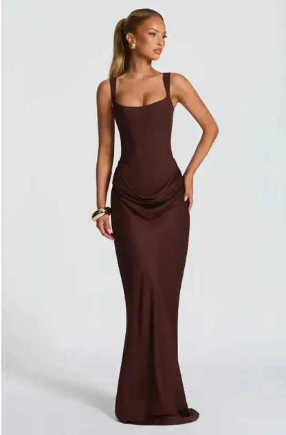 Women Square-neck Halter Mini Dress Sexy Pleated Sleeveless Backless High Waist Bodycon Dresses 2026 New Fashion Party Robes by Dropshipman