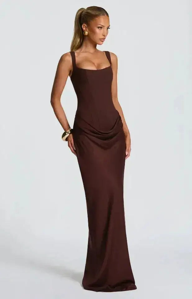 Women Square-neck Halter Mini Dress Sexy Pleated Sleeveless Backless High Waist Bodycon Dresses 2026 New Fashion Party Robes by Dropshipman