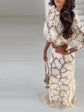 Flower Short Top Long Half Skirt Lady Set Round Neck Short Sleeve Tops High Waist Slim Maxi Skirts Sexy Fashion Women&