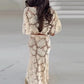 Flower Short Top Long Half Skirt Lady Set Round Neck Short Sleeve Tops High Waist Slim Maxi Skirts Sexy Fashion Women&