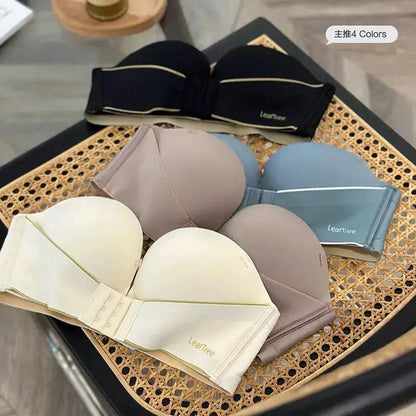 Original No Mark Front Button Push-up Lace Strapless Bra Invisible Back Underwear Women&